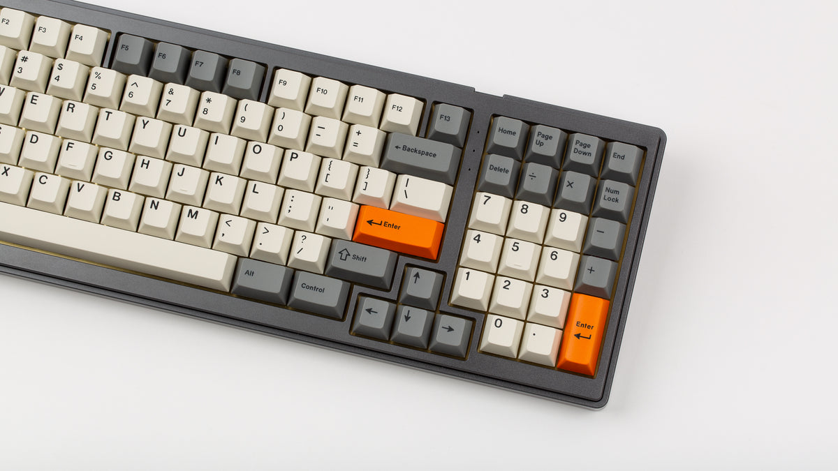  GMK CYL Beta on a grey keyboard close up on right side 