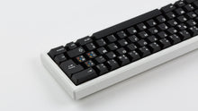Load image into Gallery viewer, GMK CYL Blanc Sur Noir on white keyboard back view zoomed in on right side