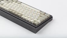 Load image into Gallery viewer, GMK CYL Blue Alert R2 on a grey keyboard angled back view close up on left side