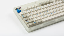 Load image into Gallery viewer, GMK CYL Blue Alert R2 on a CLASSIC-GLO angled close up on left side