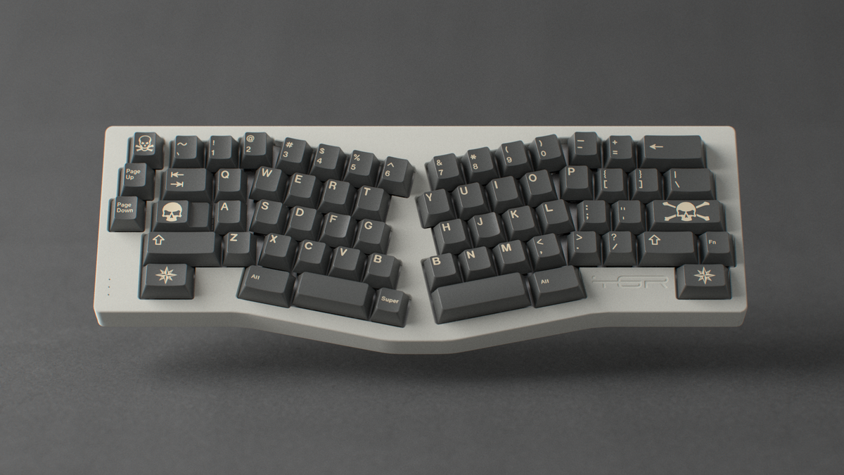  render of GMK CYL Boneyard on a TGR Jane keyboard  