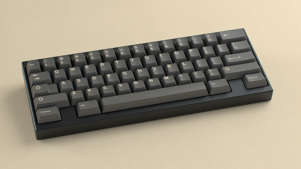  render of GMK CYL Boneyard on a black keyboard angled 