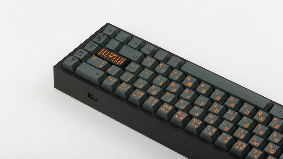  GMK CYL Cinder on black NK65 back view right side 