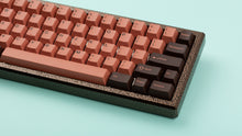 Load image into Gallery viewer, GMK CYL Copper on a hammered copper keyboard close up of right side