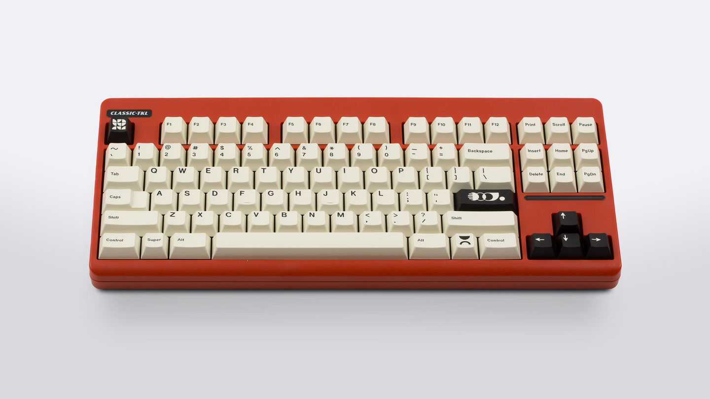 GMK CYL Creme on an ironstone Classic TKL keyboard