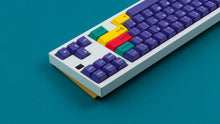 Load image into Gallery viewer, GMK CYL Cubed on a silver keyboard right side back view