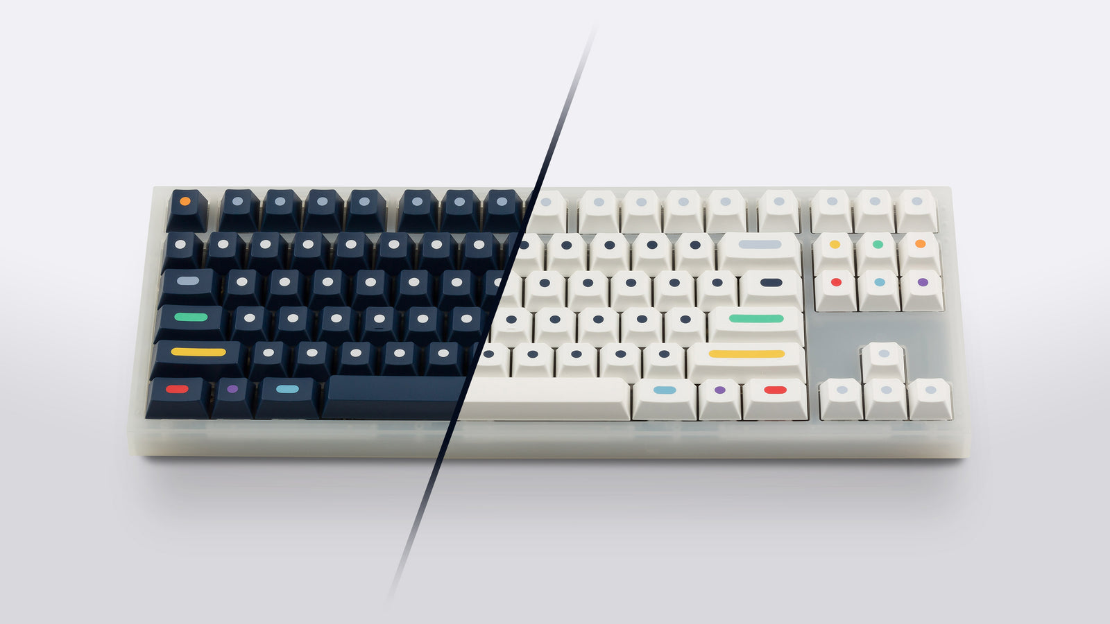 Official NovelKeys GMK CYL Dots R2 dark and light keycap set preview