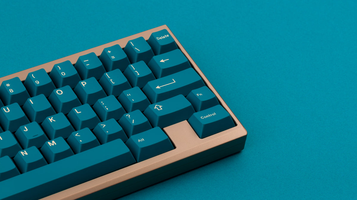  GMK Earth Tones on a gold keyboard zoomed in right 