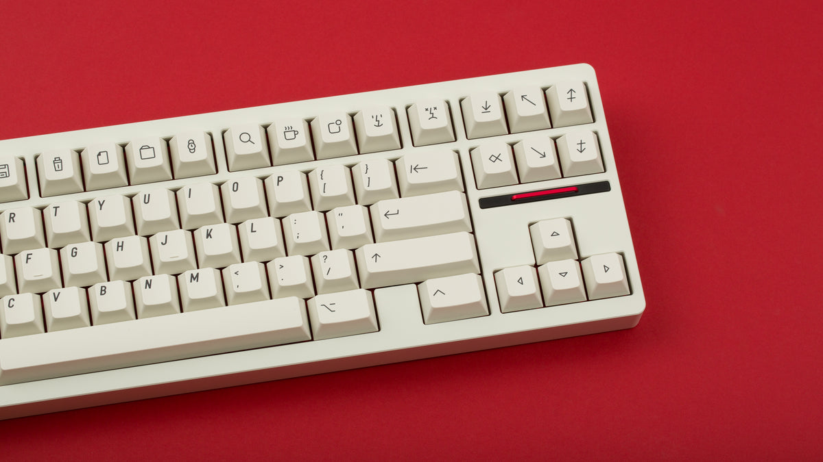  GMK CYL Extended 2048 on a white keyboard close up on right side 