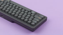 Load image into Gallery viewer, GMK CYL Fright Club on a dark grey keyboard back view left side