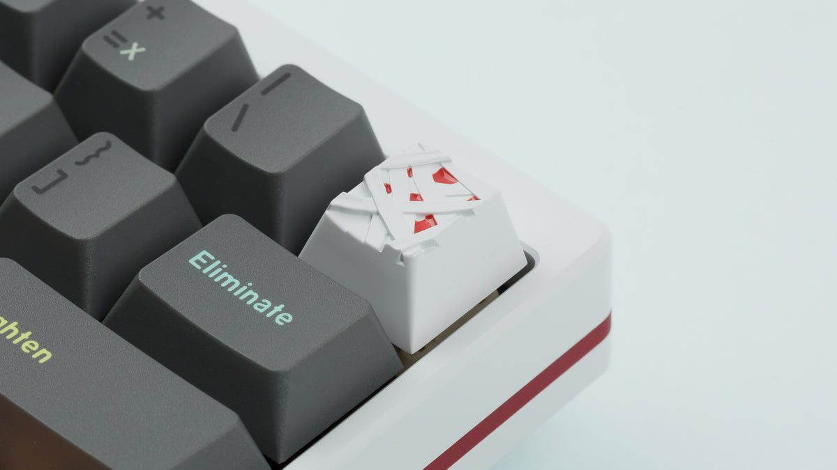  GMK CYL Fright Club on a white keyboard close up of artisan keycap 
