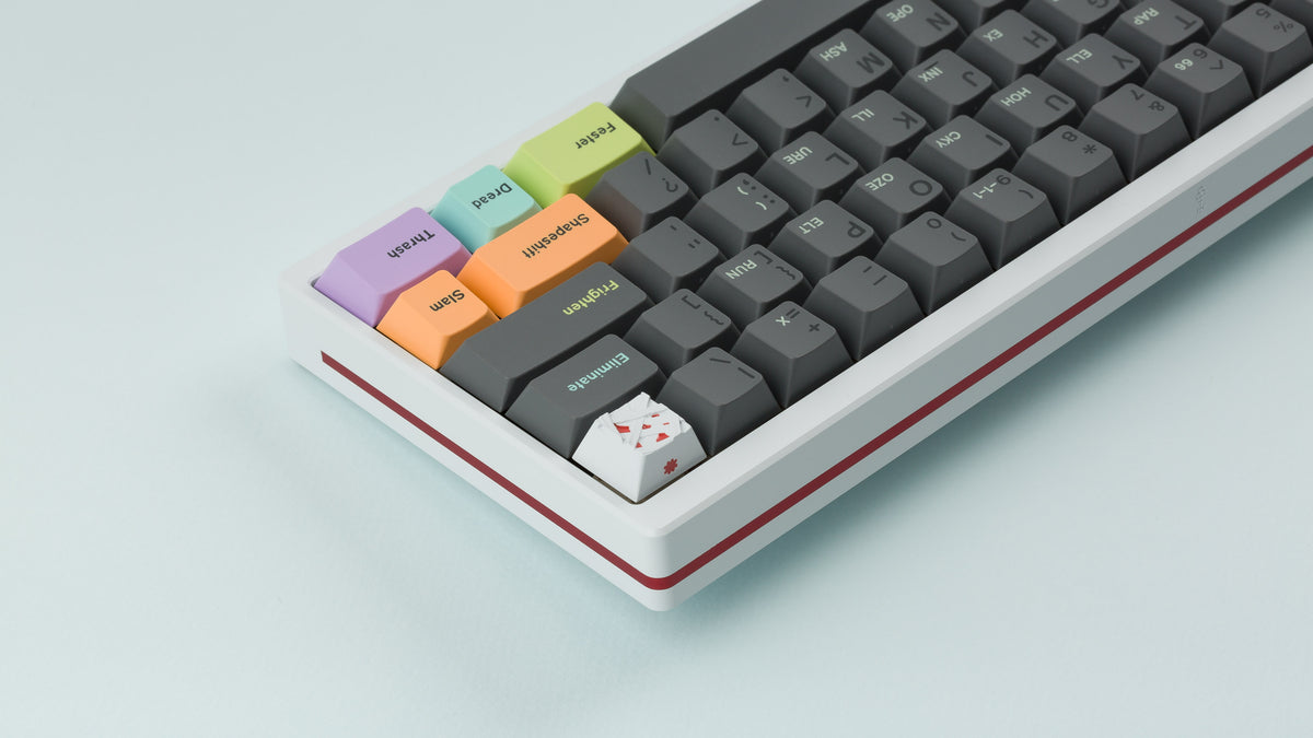  GMK CYL Fright Club on a white keyboard back view right side 