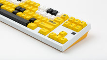 Load image into Gallery viewer, GMK CYL GREG 2 keycaps on a white TKL keyboard, right close-up with GREG enter and paw novelty keys