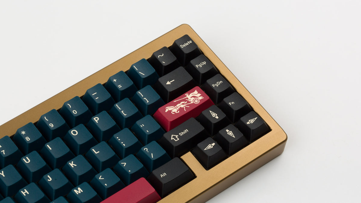  GMK CYL Gladiator on gold keyboard zoomed in on right 