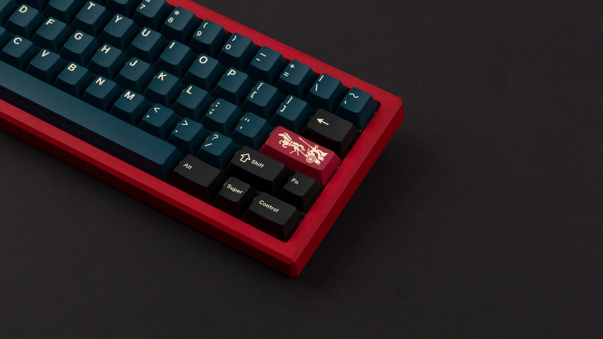  GMK CYL Gladiator on red keyboard zoomed in on right 