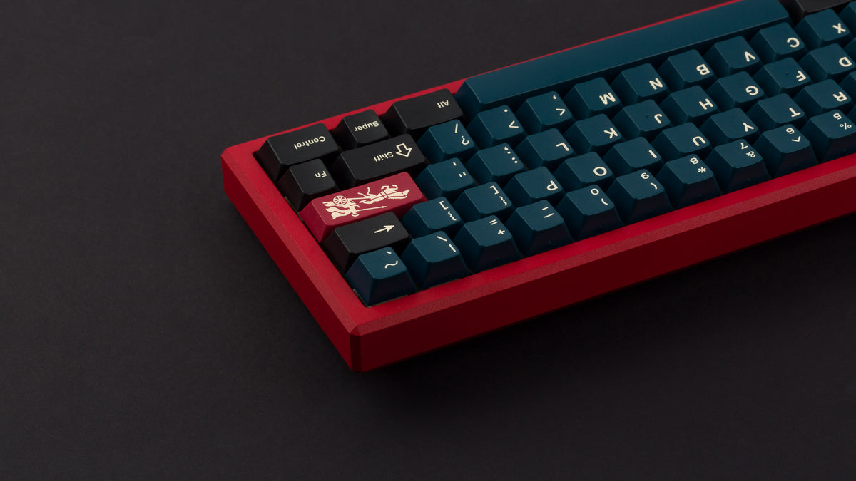  GMK CYL Gladiator on red keyboard back view 