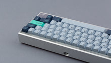 Load image into Gallery viewer, GMK CYL Hammerhead Small Batch keycaps on clear polycarbonate 65% keyboard, rear angle close-up view