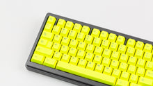 Load image into Gallery viewer, GMK CYL Hi! Viz R2 neon yellow keycaps on gray Classic TKL keyboard, lifestyle
