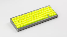 Load image into Gallery viewer, GMK CYL Hi! Viz on an unfinished keyboard angled