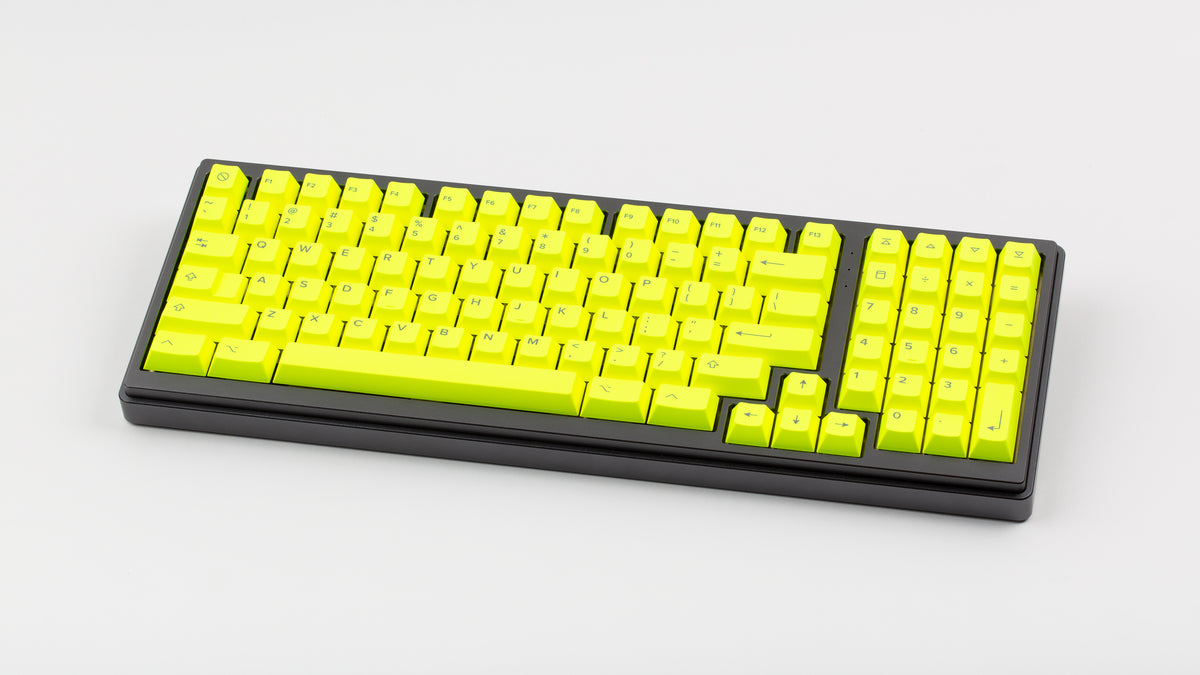  GMK CYL Hi! Viz on a black keyboard angled 