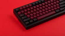 Load image into Gallery viewer, GMK CYL Infernal on a black 7V keyboard zoomed in on left