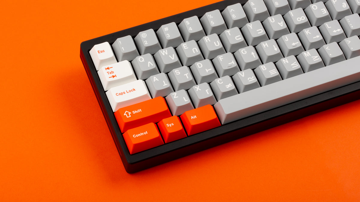  GMK CYL Mars Cadet on a black keyboard close up on left side 