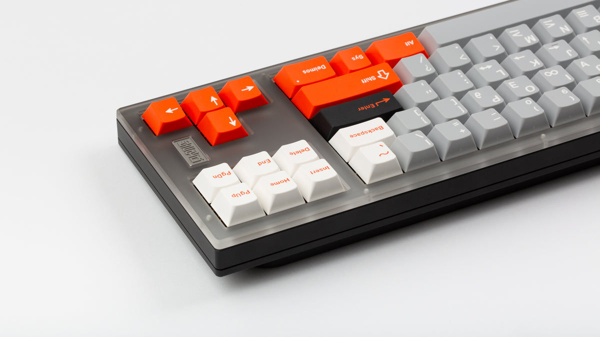  GMK CYL Mars Cadet on a grey keyboard back view close up on right side 