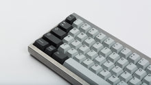 Load image into Gallery viewer, GMK CYL Mercury on silver keyboard zoomed in on left