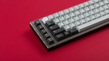 Load image into Gallery viewer, GMK CYL Mercury on grey keyboard zoomed in on left