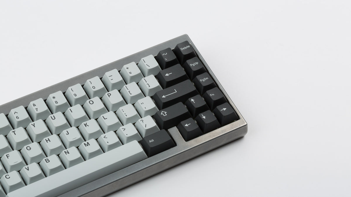  GMK CYL Mercury on silver keyboard zoomed in on right 