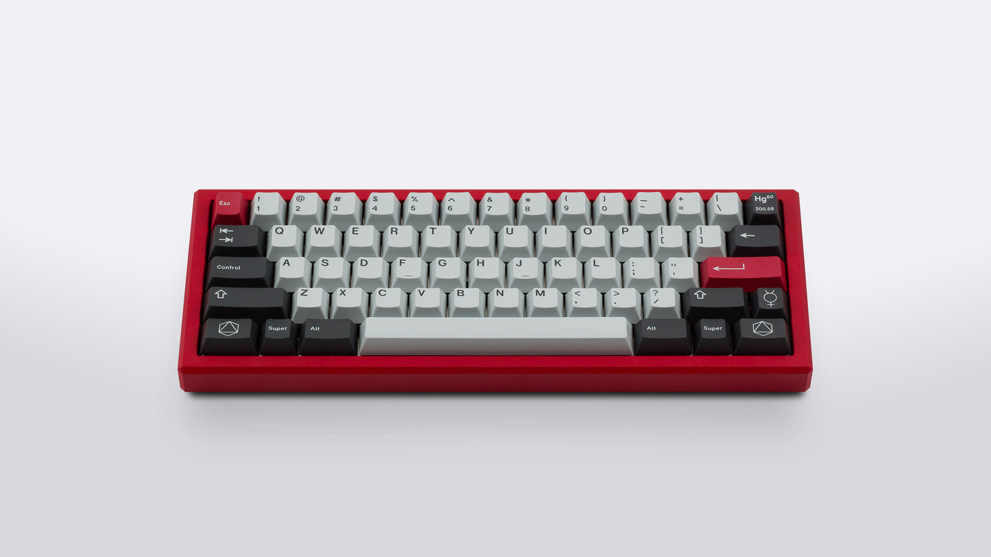 GMK CYL Mercury on red keyboard