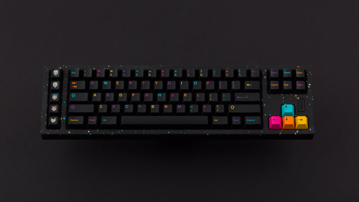  GMK CYL Mictlan on a black confetti finish keyboard  