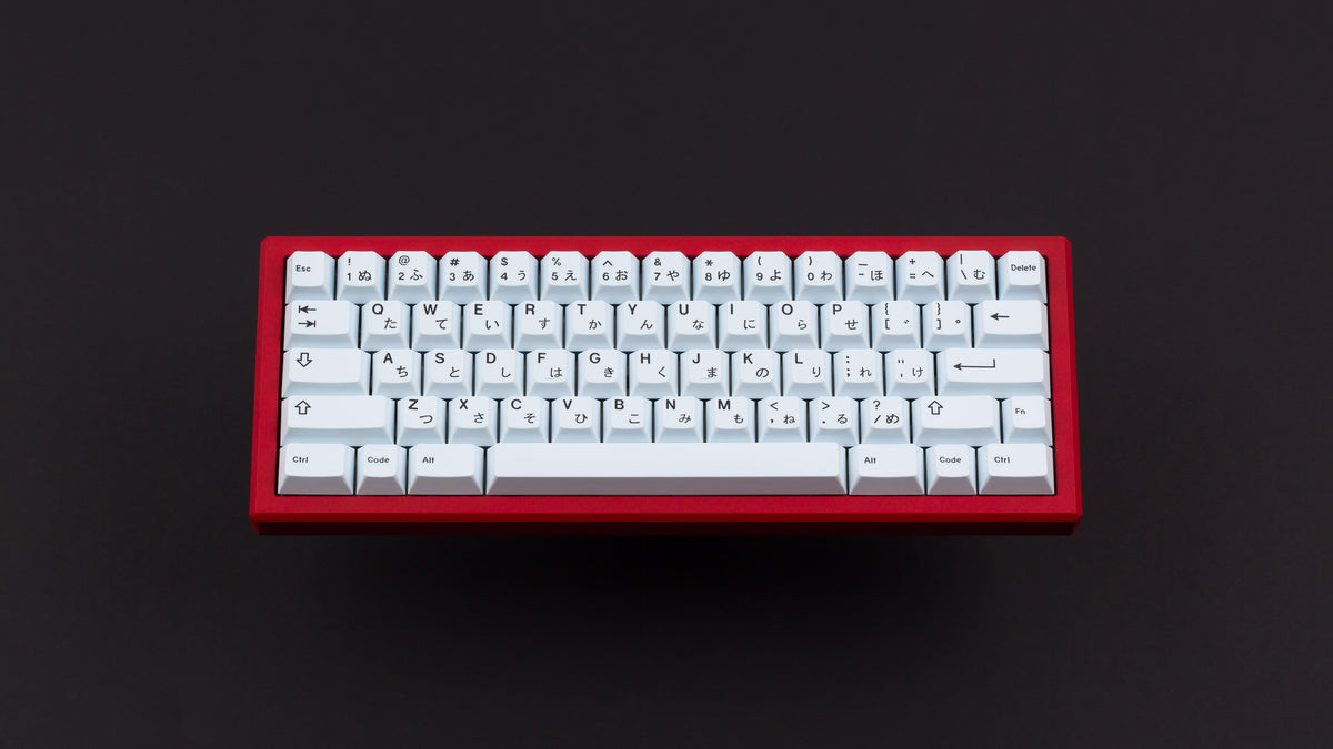  GMK CYL Modern Ink on a red keyboard 
