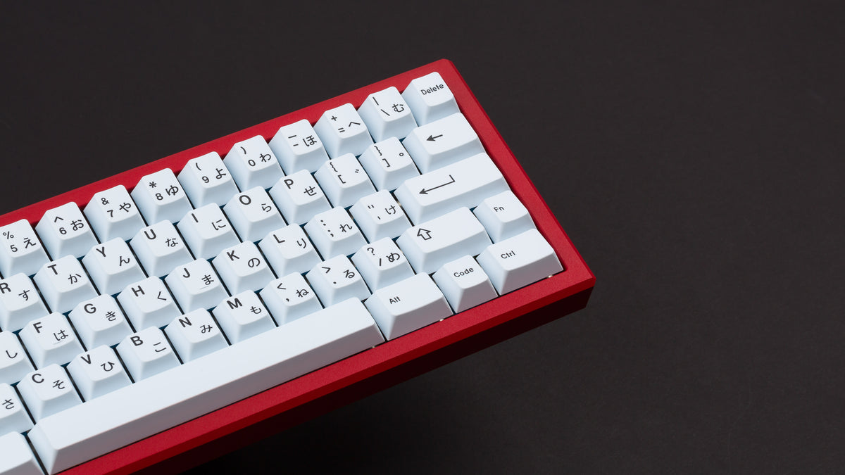  GMK CYL Modern Ink on a red keyboard zoomed in on right 