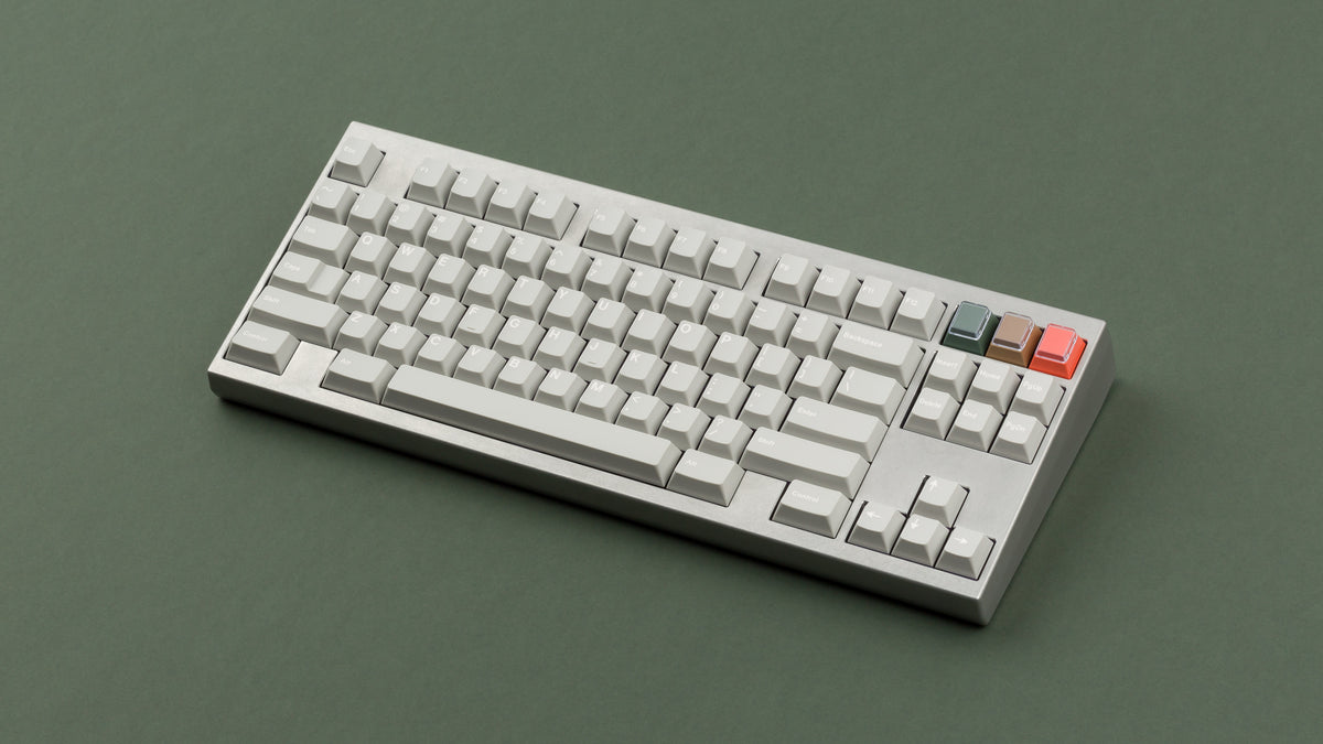  CYL Modern Materials concrete on a silver keyboard 