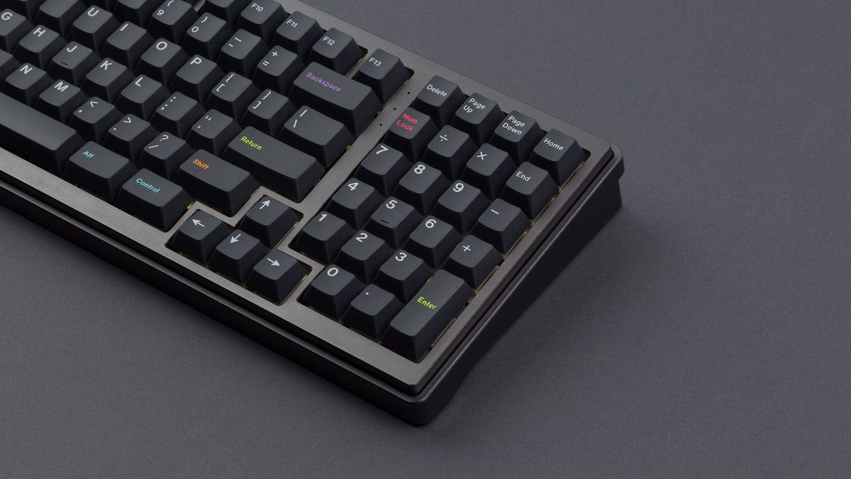  Monokai Material V2 on a black keyboard close up right side 