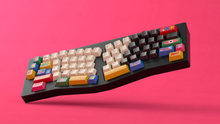 Load image into Gallery viewer, render of GMK CYL Motif on a black TGR Alice angled