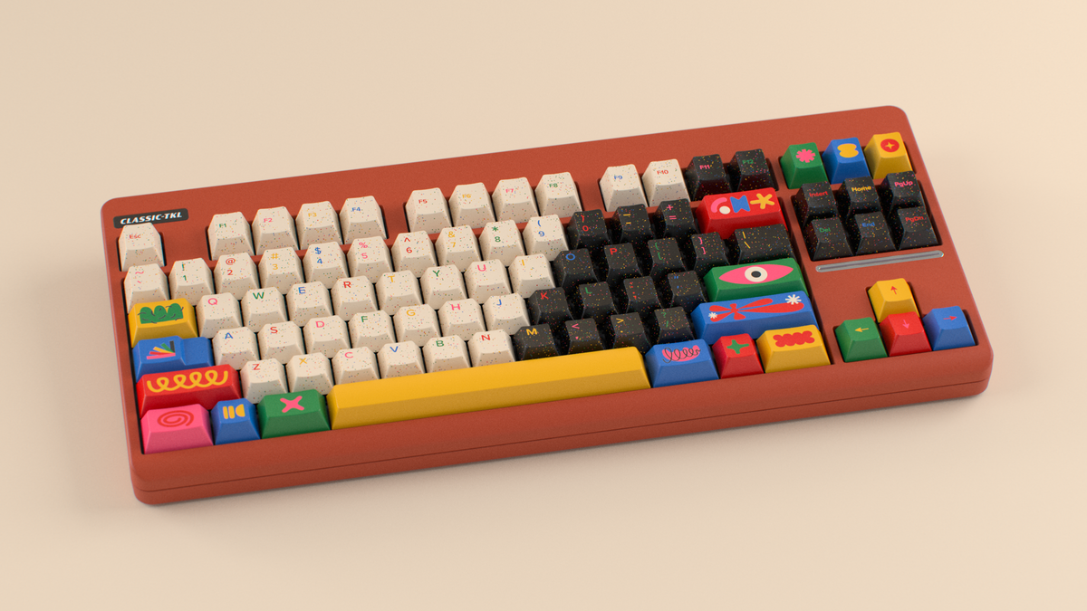  render of GMK CYL Motif on an ironstone CLASSIC-TKL 