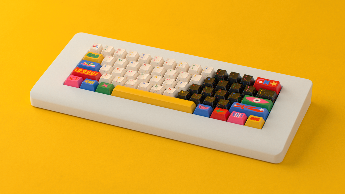  render of GMK CYL Motif on a white piggy 