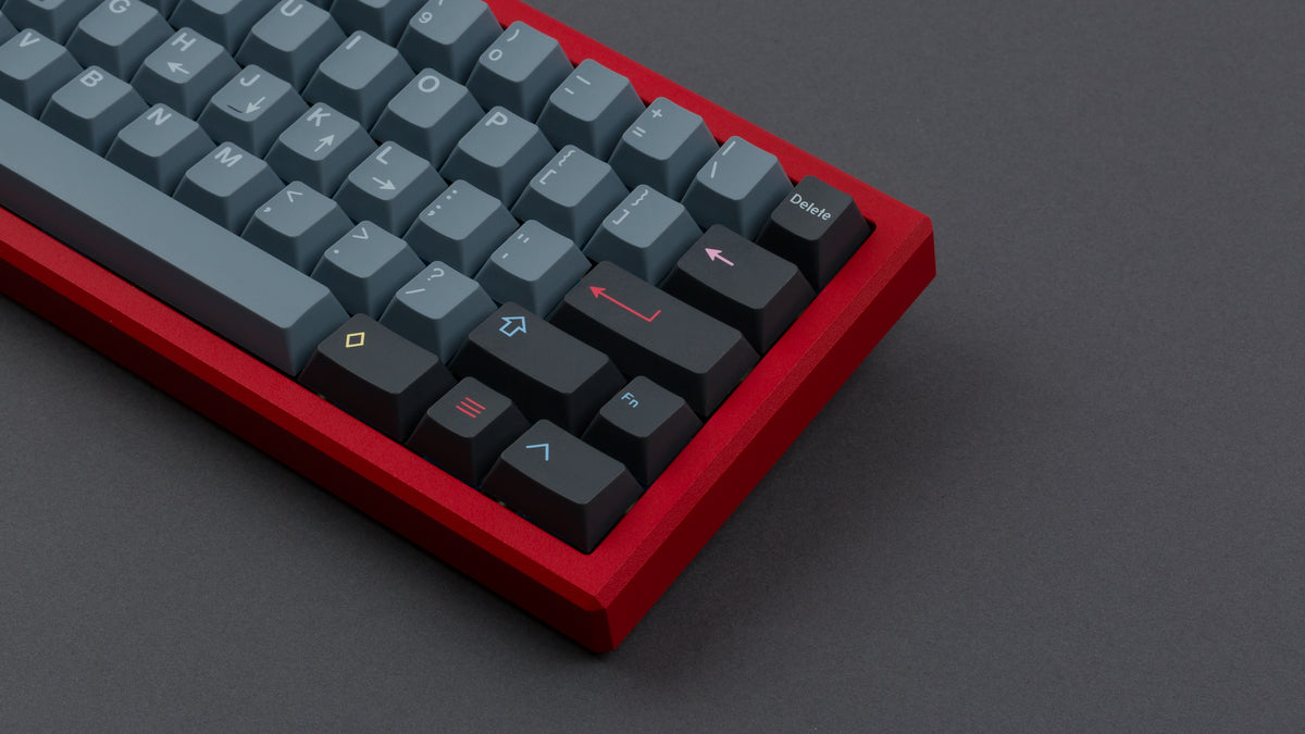  GMK CYL Nord on a red keyboard close up on right 