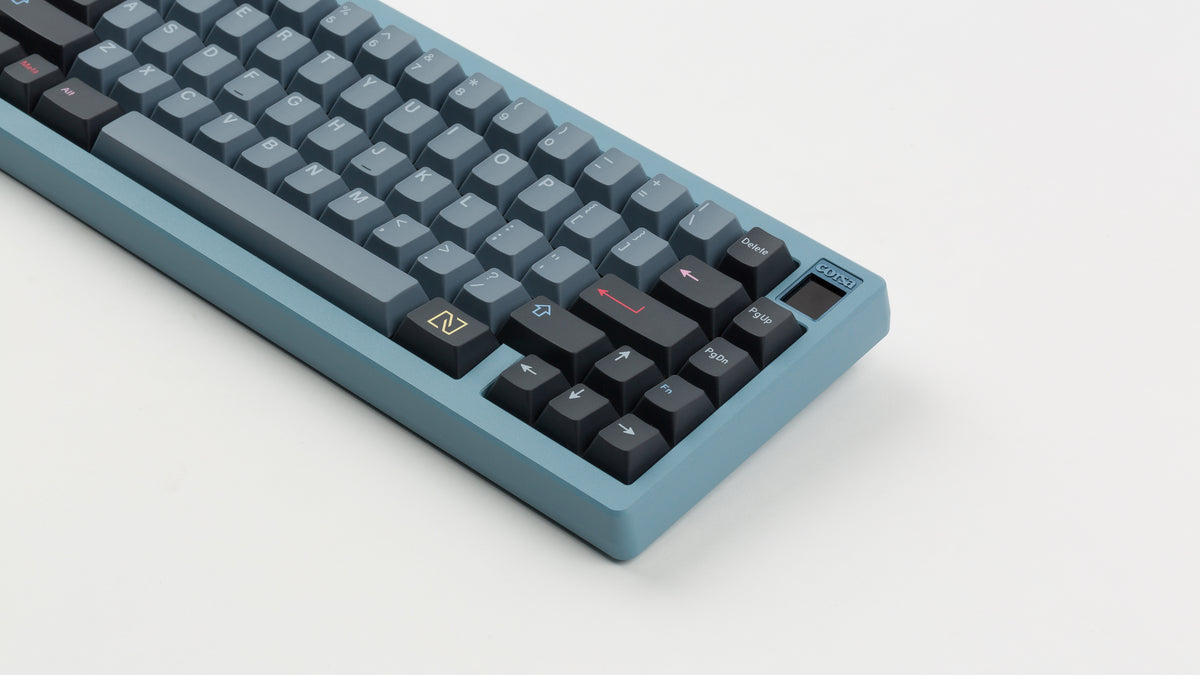  GMK CYL Nord on a blue keyboard close up on right side 