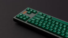 Load image into Gallery viewer, GMK CYL Nuclear Data on dark grey keyboard back view zoomed in on right