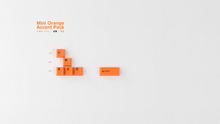 Load image into Gallery viewer, Render of GMK CYL Mini Orange Accent Pack kit - orange Esc, W, A, S, D and 2.25u Enter keycaps in CYL profile