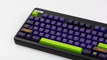 Load image into Gallery viewer, GMK CYL Shinseiki on a based black CLASSIC-TKL keyboard close up on left side