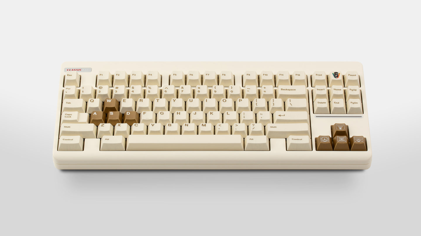 GMK CYL Rainbow 6 Siege - Winner's Circle on a Beige CLASSIC-TKL 