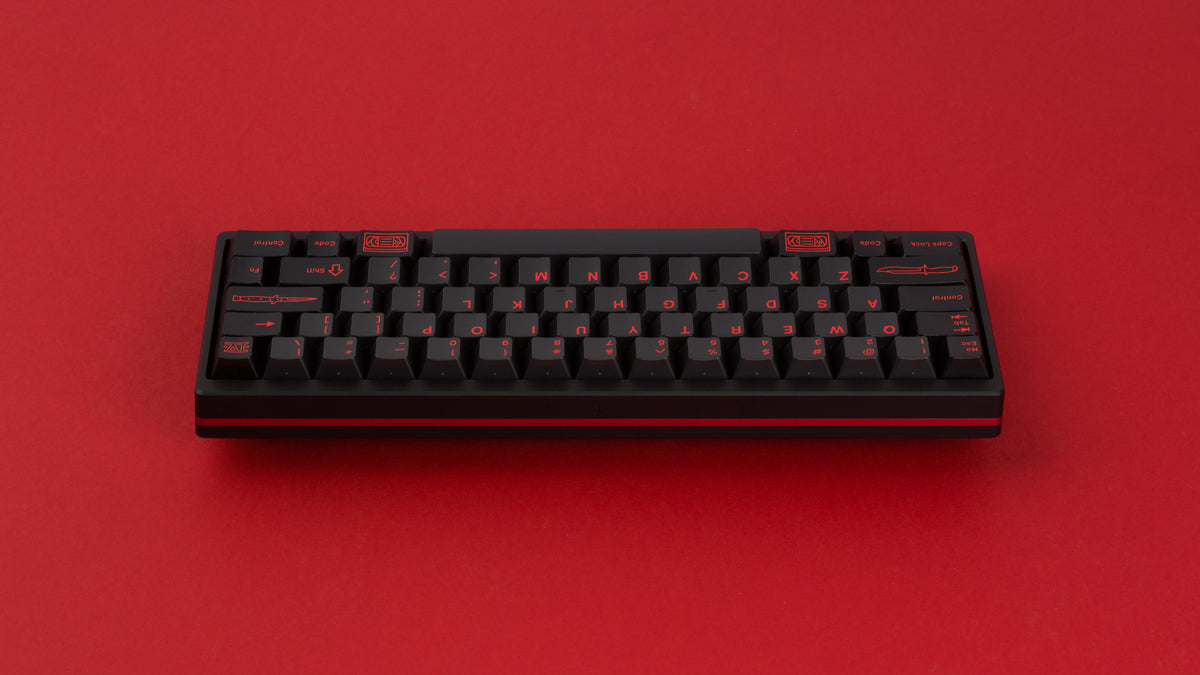  GMK CYL Slasher on a black keyboard back view 