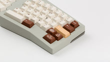 Load image into Gallery viewer, GMK CYL Tiramisu on beige Type K keyboard zoomed in on right