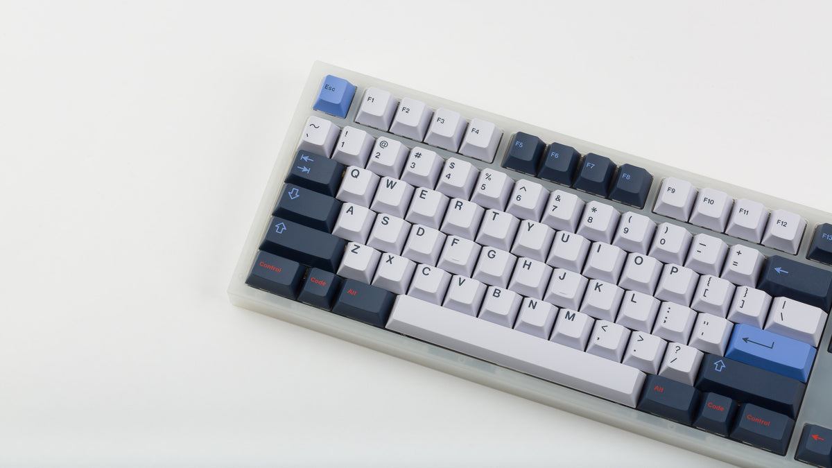  GMK CYL Trackday on a translucent NK87 keyboard zoomed in on left 