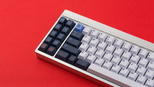 Load image into Gallery viewer, GMK CYL Trackday on a silver keyboard zomed in on left