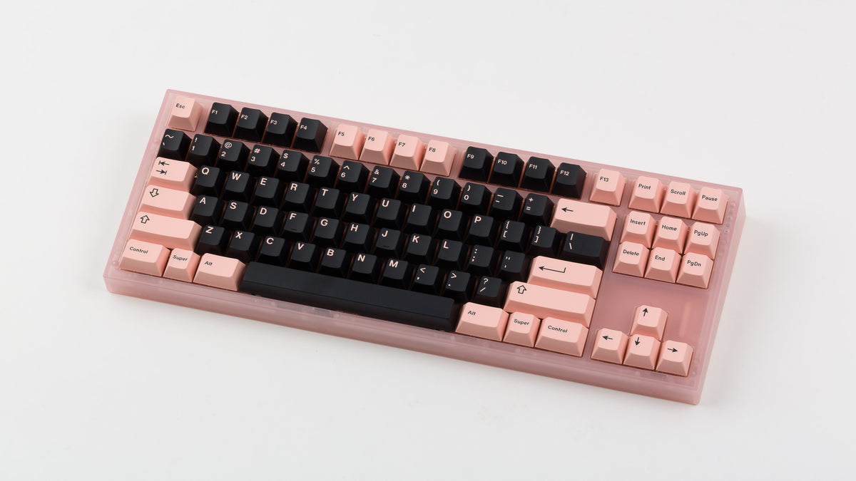  GMK CYL Truffelschwein on an NK87 Blossom keyboard angled 